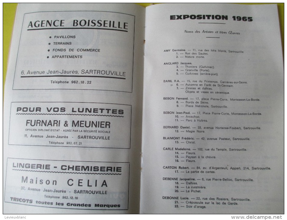 Deuxiéme Exposition De Peintures Et Arts Plastiques/SARTROUVILLE/Salle G Philippe /1965  PROG86 - Programmes