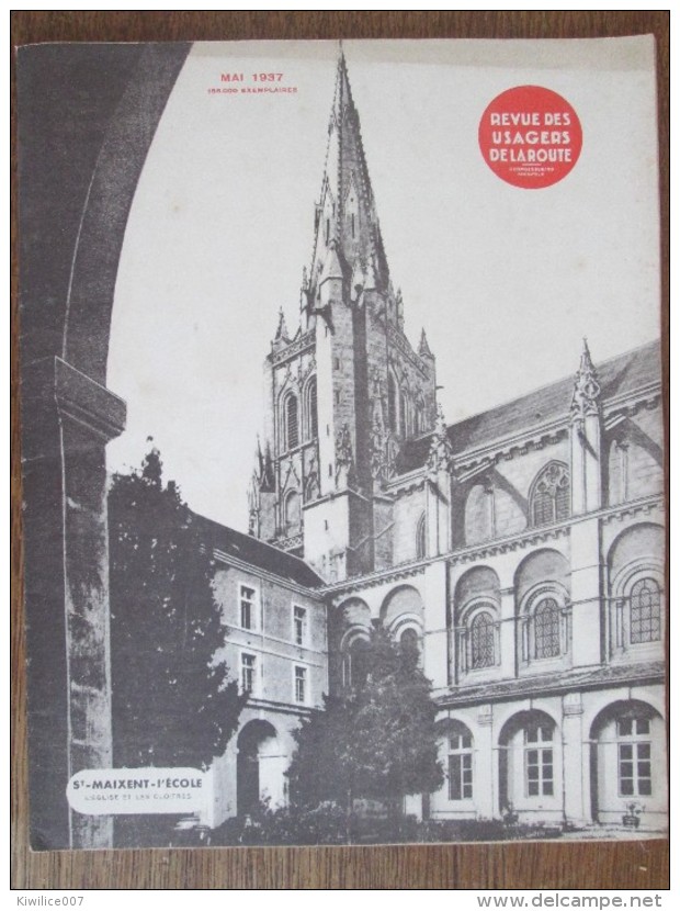 1937 REVUE DES USAGERS DE LA ROUTE -  Saint St Maixent L école  Marchal - 24 Heures Du Mans  - NIORT  _ THOUARS - - 1900 - 1949