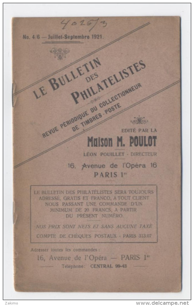 19221-BULLETIN DES PHILATELISTES--PARIS 1ER  -E500 - Frankrijk