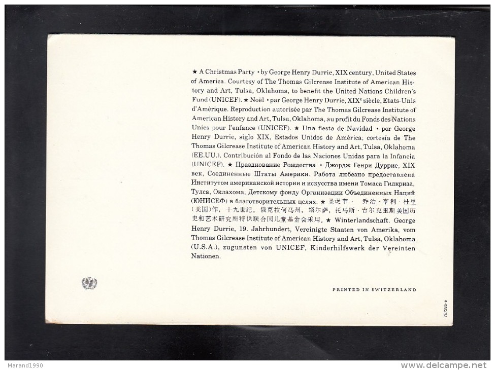 UNICEF / GEORGE HENRY DURRIE USA ** - Other & Unclassified