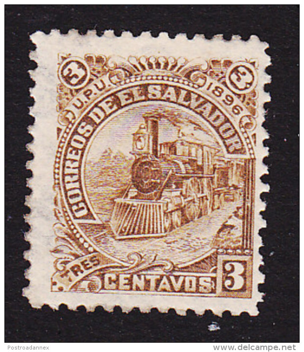 El Salvador, Scott #148, Mint Hinged, Locomotive, Issued 1896 - Salvador