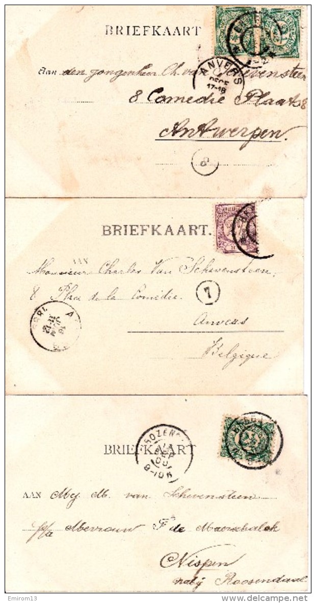 BREDA 3 Cartes Seelig Singel Postkantoor En Vischmarkt  1900 Academiesingel - Breda