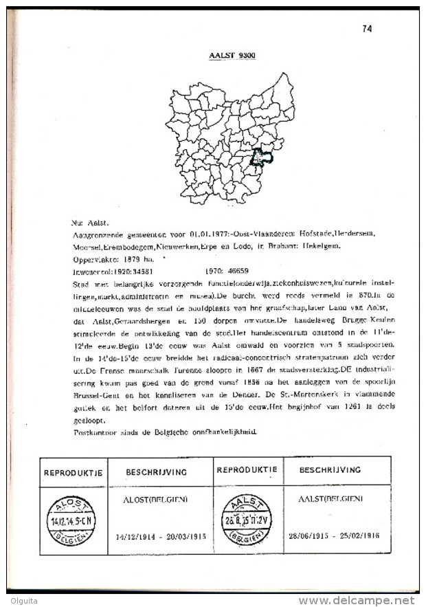 LIVRE Belgique - Raddagtekeningstempels OOST VLAANDEREN , Letter A , 97 P. , 1988 -  TB Etat  --  15/291 - Philatélie Et Histoire Postale