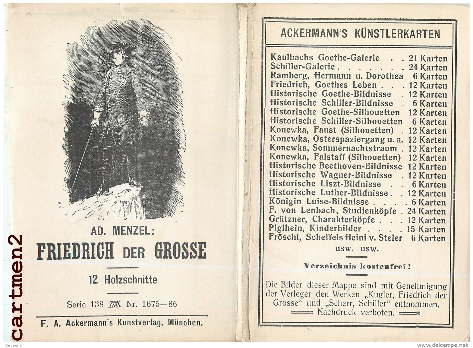 SERIE 12 AK : A.D MENZEL FRIEDRICH DER GROSSE KUNSTLER POSTDAM SANSSOUCI FRITZ BUNZELWITZ LISSA DEUTSCHLAND HISTOIRE - Geschichte