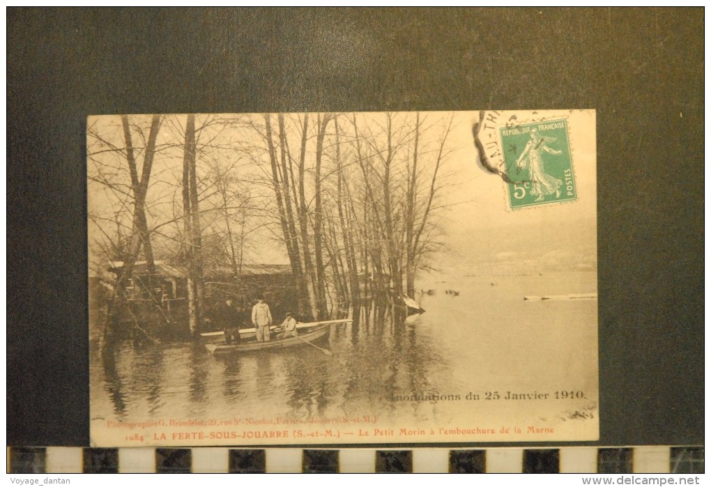 CP, 77, LA FERTE SOUS JOUARRE Le Petit Morin A L'embouchure De La Marne Inondations De 1910 Edition G Brindelet - La Ferte Sous Jouarre