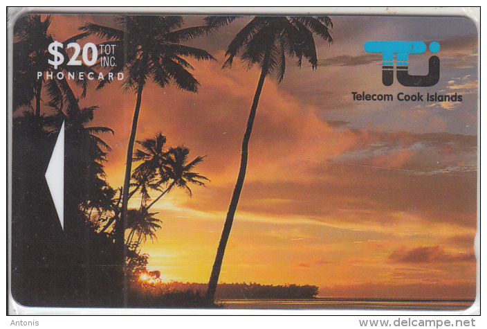 COOK ISL (GPT) - Sunset In Rarotonga, First Iussue $ 20, CN : 01CID, Tirage 10400, 10/92, Mint - Isole Cook