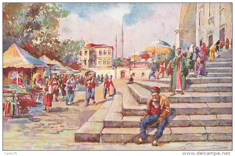 Turquie - Constantinople - Entrée De Mosquée Jour De Marché - Henry's Post Card - Turquie