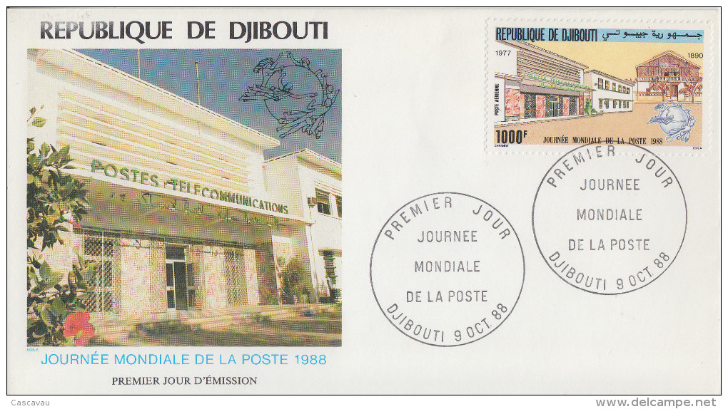 Enveloppe  FDC  1er  Jour   DJIBOUTI    Journée  Mondiale  De  La  POSTE    1988 - Djibouti (1977-...)