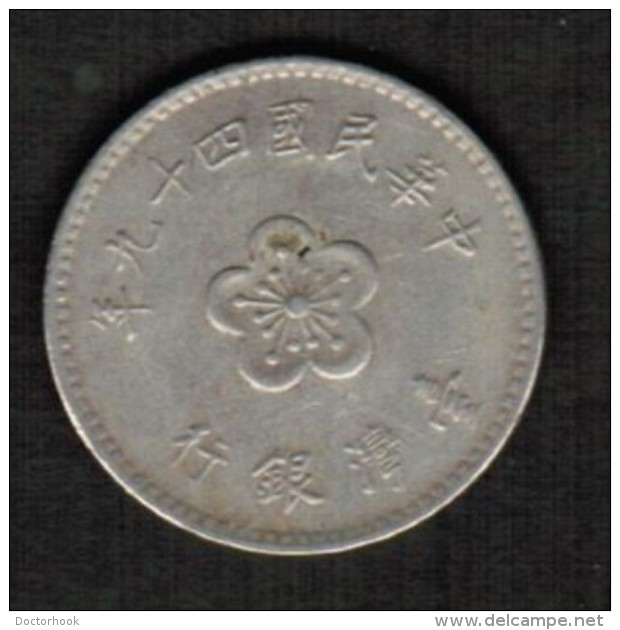 TAIWAN   1 YUAN 1960 (YEAR 49) (Y # 536) - Taiwan