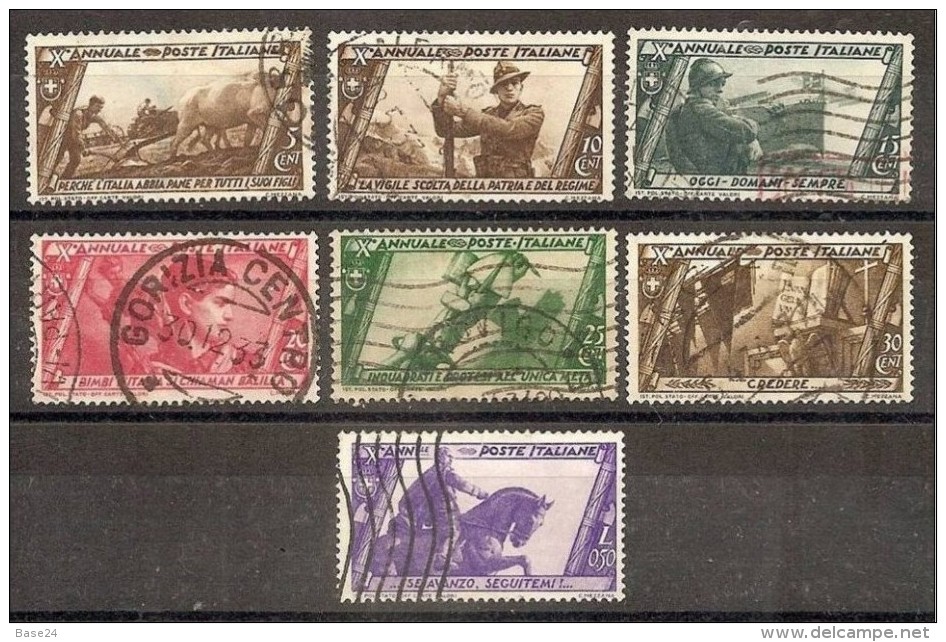 1932 Italia Italy Regno MARCIA SU ROMA 5c/30c+50c (325/30+332) Usati USED - Prima Guerra Mondiale