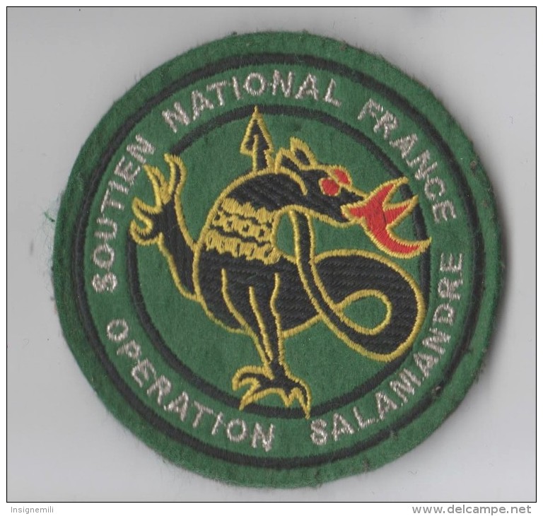 ECUSSON TISSU  SALAMANDRE  OPERATION SOUTIEN NATIONAL FRANCE , Patch Velcro - Ecussons Tissu