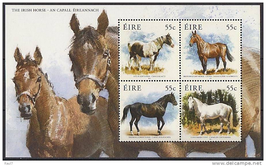 IRLANDE 2011 - Chevaux De Race Irlandais - BF Neuf // Mnh Irish Horses - Blocks & Sheetlets