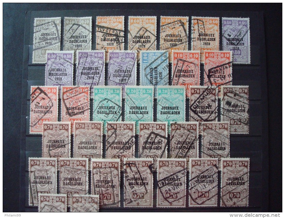 BELGIUM / 1928 1929 / STOCK 50 STAMPS FOR NEWSPAPERS / USED / O/w 2X10 Frs. / Journaux Dagbladen - Verzamelingen