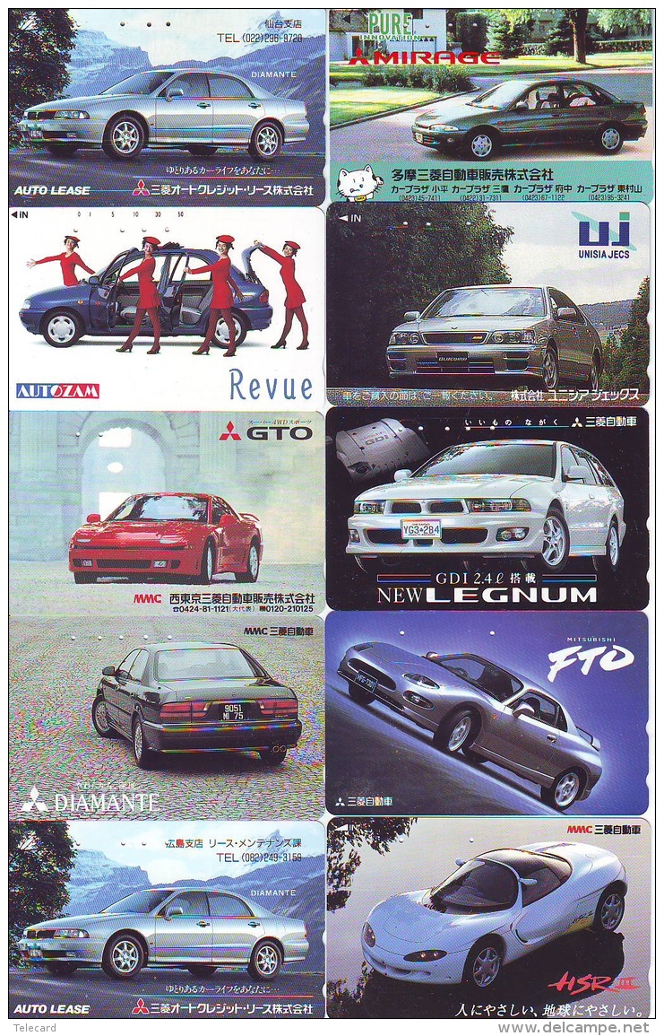 LOT De 10 Télécartes Japon * VOITURE * CAR  (LOT 15) Japan Phonecards * AUTO * WAGEN TELEFONKARTEN - Auto's