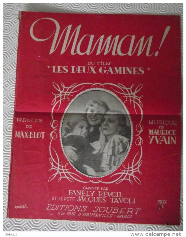 Partition : Maman ! Du Film Les Deux Gamines, éditions Joubert - Film Music