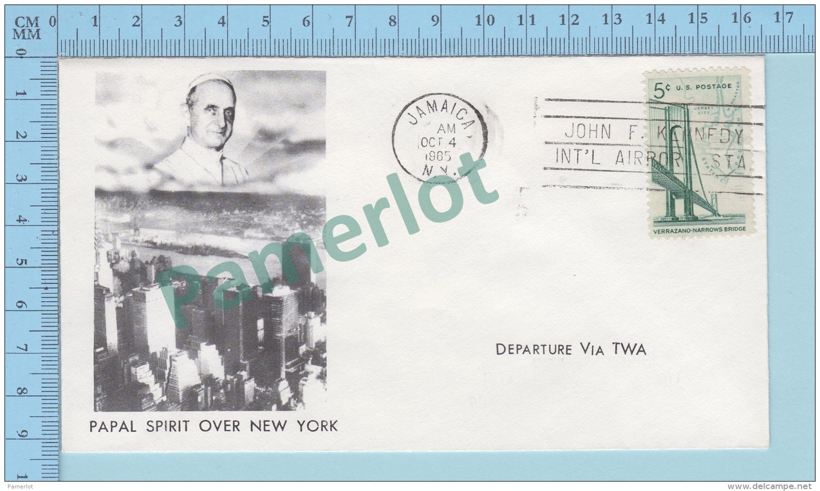 Illustrated Envelope  : Pope Paul VI Papal Spirit Over New York - Cover Jamaica  N.Y. 1965 - Papes