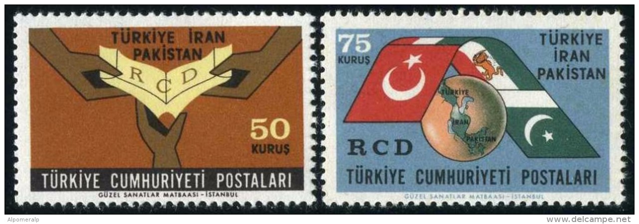 TURKEY 1965 (**) - Mi. 1953-54, 1st Ann.of Regional Coop.of Development (RCD) - Unused Stamps