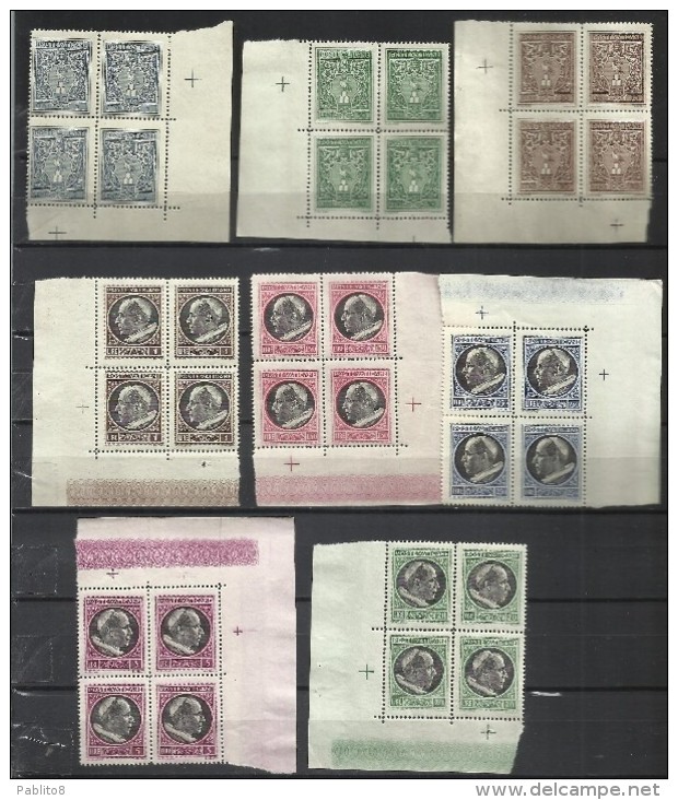 VATICANO VATICAN VATIKAN 1945 MEDAGLIONCINI STEMMA EFFIGIE PAPA PIO XII SERIE COMPLETA COMPLETE SET MNH - Unused Stamps