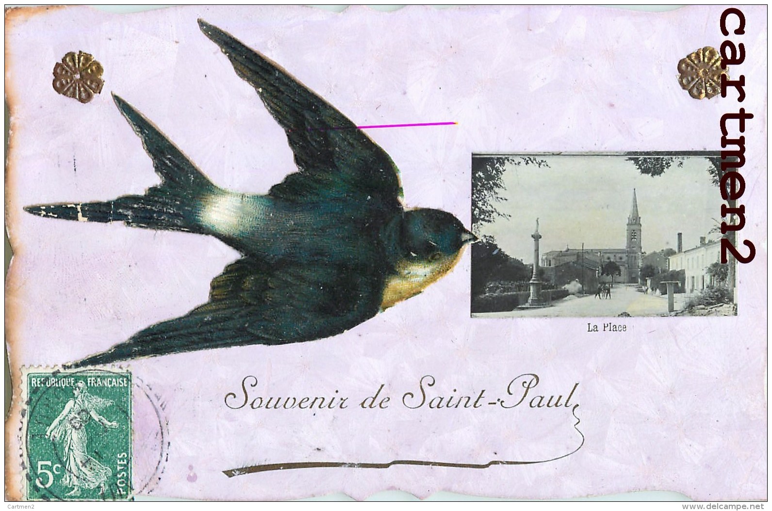 SOUVENIR DE SAINT-PAUL LA PLACE HIRONDELLE COLLAGE AJOUTIS 33 GIRONDE - Other & Unclassified