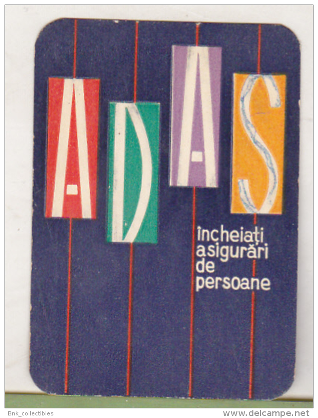 Romanian Small Calendar - 1965 ADAS Insurance Company - Petit Format : 1961-70