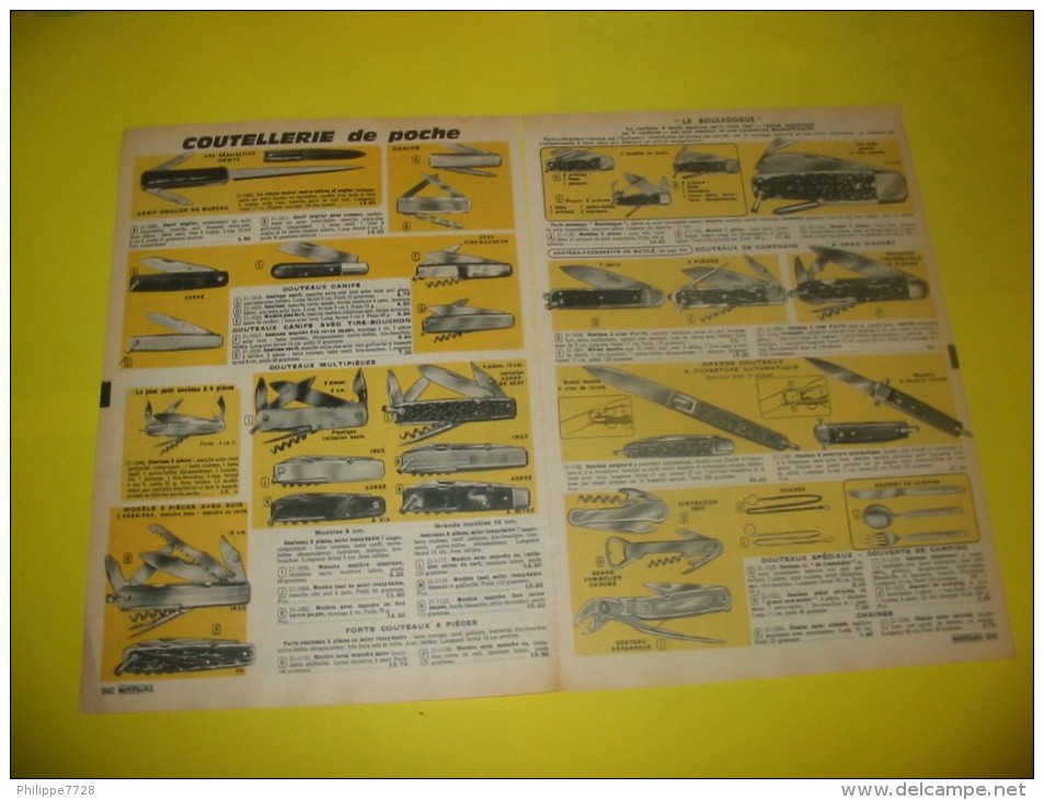 Publicité Coutellerie De Poche  Couteau De Chasse Couteau Professionnel   1968 - Publicidad