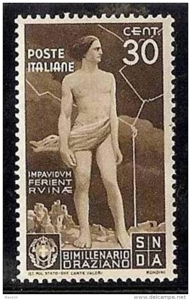 1936 Italia Italy Regno ORAZIO 30c Bruno (400) MH* - Mint/hinged