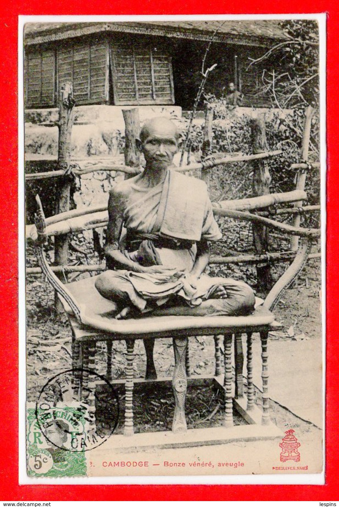 CAMBODGE --  Bonze Vénéré , Aveugle - Cambodge