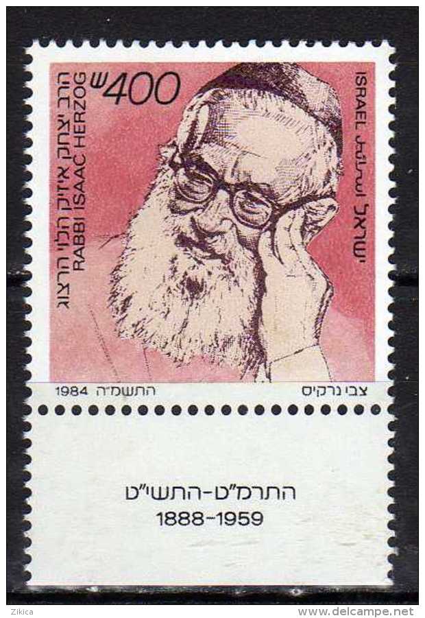 Israel 1984 The 25th Anniversary Of The Death Of Isaac Herzog (Israel's First Chief Rabbi).famous People.MNH - Ongebruikt (met Tabs)