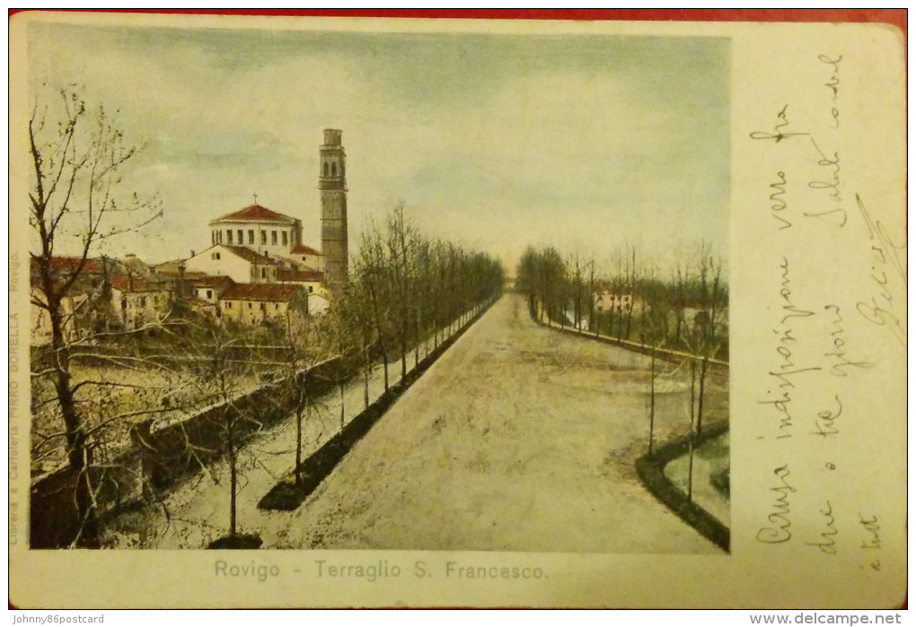 ROVIGO,TERRAGLIO S. FRANCESCO,SENT TO PADOVA,1908,ITALY - Rovigo