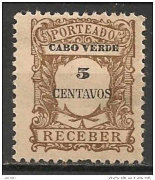 Timbres - Portugal - Cap Vert - 1921 - Taxe - Receber - 5 Reis - - Cap Vert