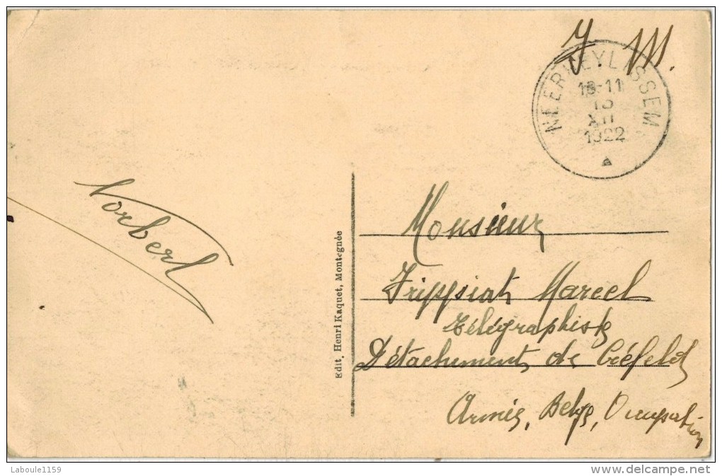 BELGIQUE Hélécine - Hampteau - OPHEYLISSEM  : " Chaussée De Hannut " Voyagée FM Krefeld Oblitération 1922 Neerheylissem - Helecine