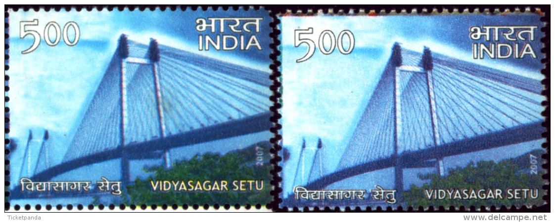 ERRORS-LANDMARK BRIDGES OF INDIA-BIG LOT-DIFFERENT COMBINATIONS-INDIA-2007-MNH-TP-37 - Plaatfouten En Curiosa