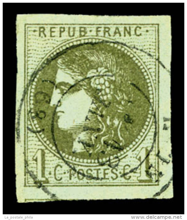 O N°39A, 1c Olive Olive Rep I (1er état), TTB    Qualité : O    Cote : 275 Euros - 1870 Emission De Bordeaux