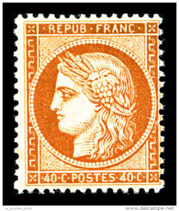 ** N°38, 40c Orange, Fraîcheur Postale, SUP (signé Brun/certificat)    Qualité : ** - 1870 Belagerung Von Paris