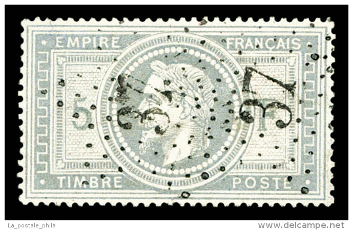 O N°33, 5F Violet-gris, Oblitération étoile '37' Légère, Très Bon Centrage,... - 1863-1870 Napoléon III Lauré