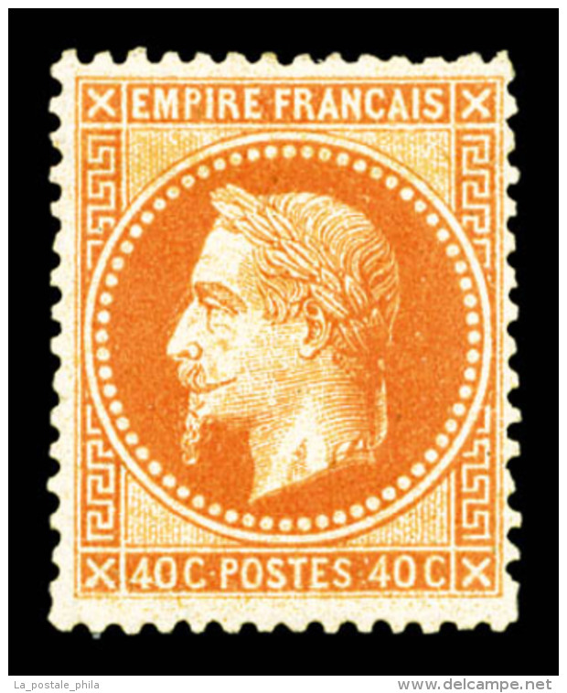 * N°31, 40c Orange, Forte Charnière, TB (certificat)    Qualité : *    Cote : 1600 Euros - 1863-1870 Napoléon III Lauré