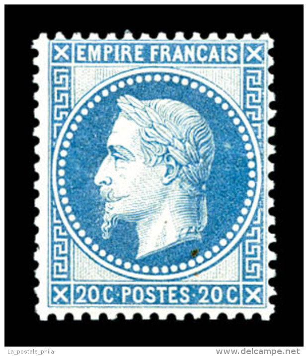 ** N°29A, 20c Bleu Type I, Fraîcheur Postale, TTB (certificat)    Qualité : ** - 1862 Napoléon III.