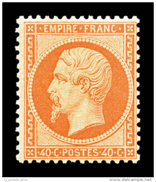 ** N°23b, 40c Orange Vif, Fraîcheur Postale, SUPERBE (certificat)    Qualité : ** - 1862 Napoléon III