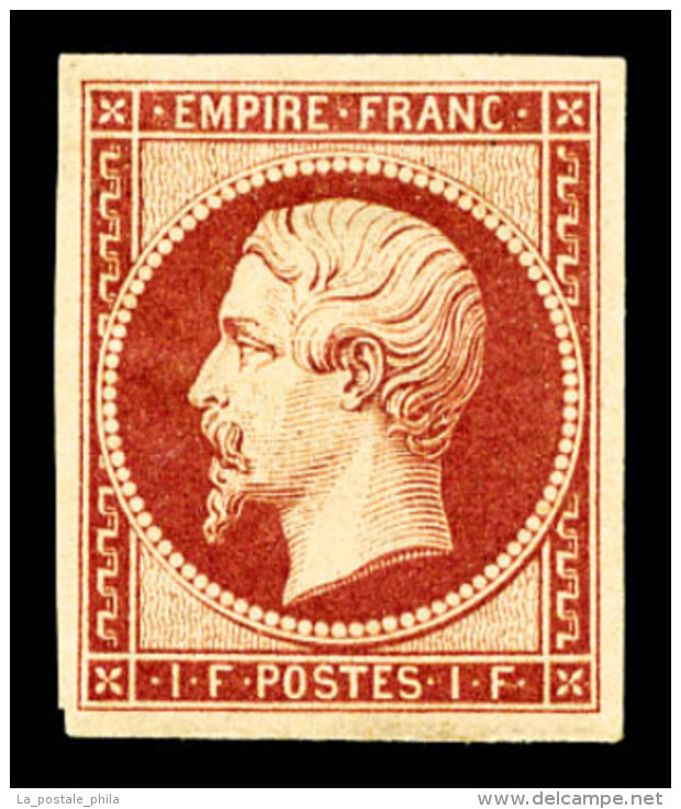 * N°18d, 1F Carmin, Impression De 1862, SUP (certificat)    Qualité : *    Cote : 2400 Euros - 1853-1860 Napoléon III.