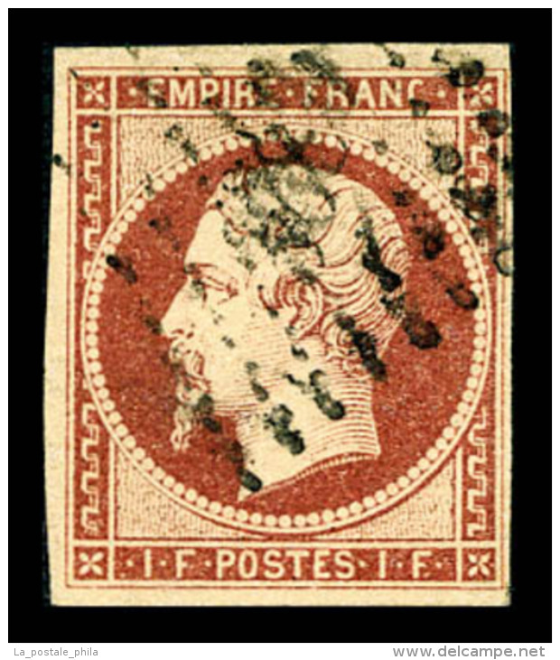 O N°18, 1F Carmin, TTB (signé Brun/certificats)     Qualité : O    Cote : 3250 Euros - 1853-1860 Napoléon III.