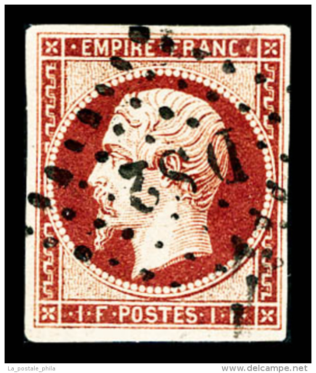 O N°18, 1F Carmin Obl Losange 'DS2', Jolie Pièce (signé Calves/certificat)    Qualité : O ... - 1853-1860 Napoléon III.