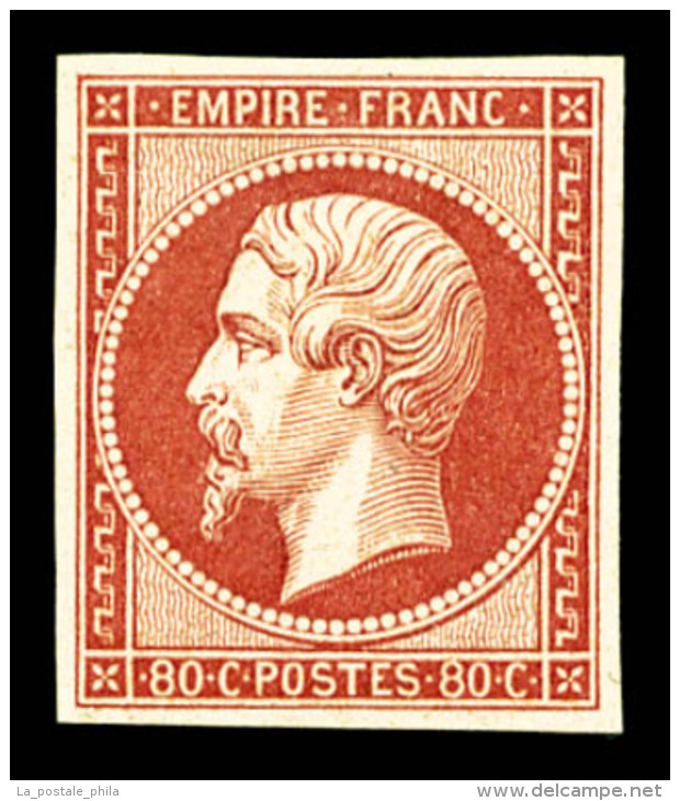** N°17Ah, 80c Carmin-rose, Impression De 1862, Fraîcheur Postale, SUPERBE (signé... - 1853-1860 Napoléon III