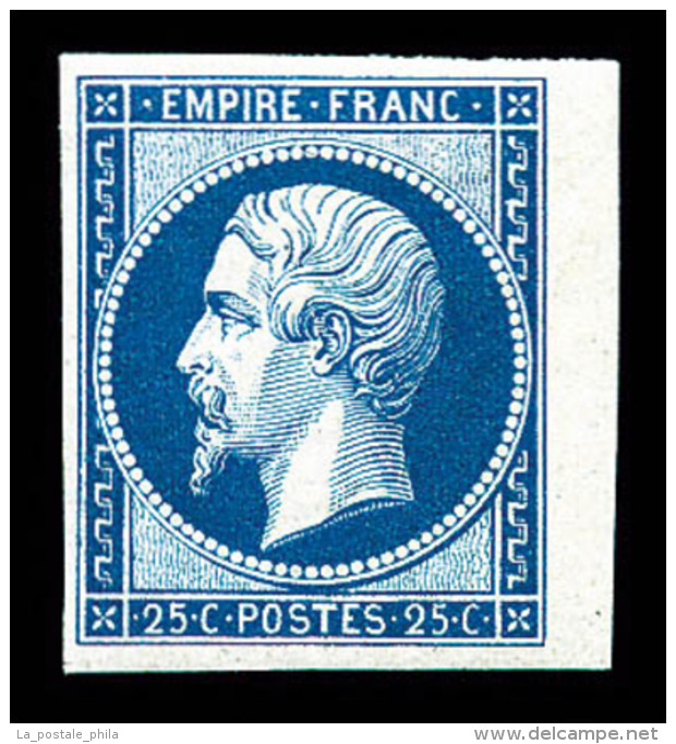 ** N°15c, 25c Bleu, Impression De 1862, Petit Bord De Feuille Latéral, FRAÎCHEUR POSTALE, SUP... - 1853-1860 Napoléon III