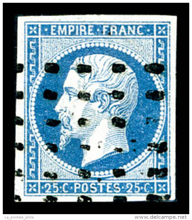 O N°15, 25c Bleu, Obl Gros Points Carrés, TB    Qualité : O    Cote : 300 Euros - 1853-1860 Napoléon III.