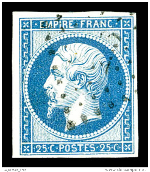 O N°15, 25c Bleu, Obl PC, TB (signé Brun)    Qualité : O    Cote : 285 Euros - 1853-1860 Napoléon III