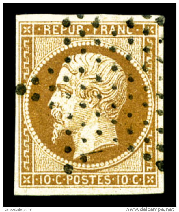 O N°9a, 10c Bistre-brun Obl étoile, Petite Fente En Bas Sinon TB (certificat)    Qualité : O   ... - 1852 Louis-Napoléon