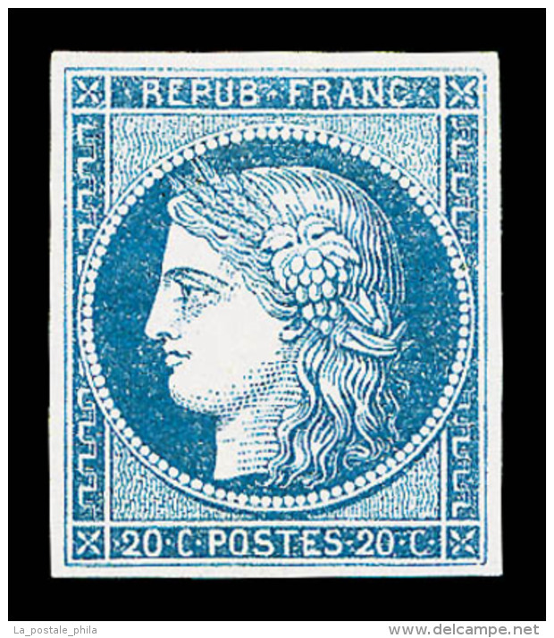 * N°8b, Non émis, 20c Bleu Sur Azuré, Jolie Pièce, Frais Et SUP (signé/certificat) ... - 1849-1850 Cérès