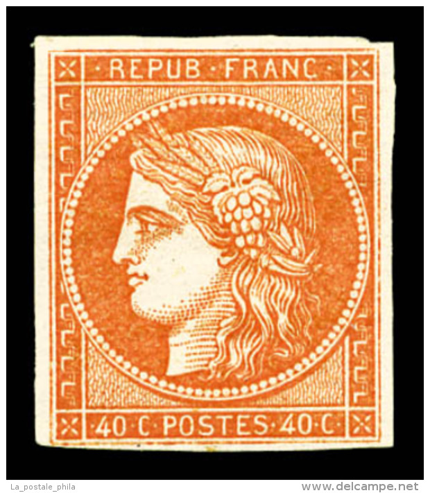 ** N°5A, 40c Orange Foncé, Très Frais, SUP (certificat)    Qualité : ** - 1849-1850 Ceres