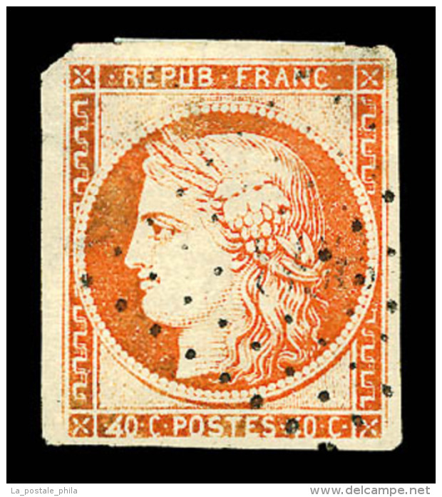 O N°5d, 40c Orange Avec Chiffres "4" Retouchés, Des Défaut Mais Belle Présentation... - 1849-1850 Ceres