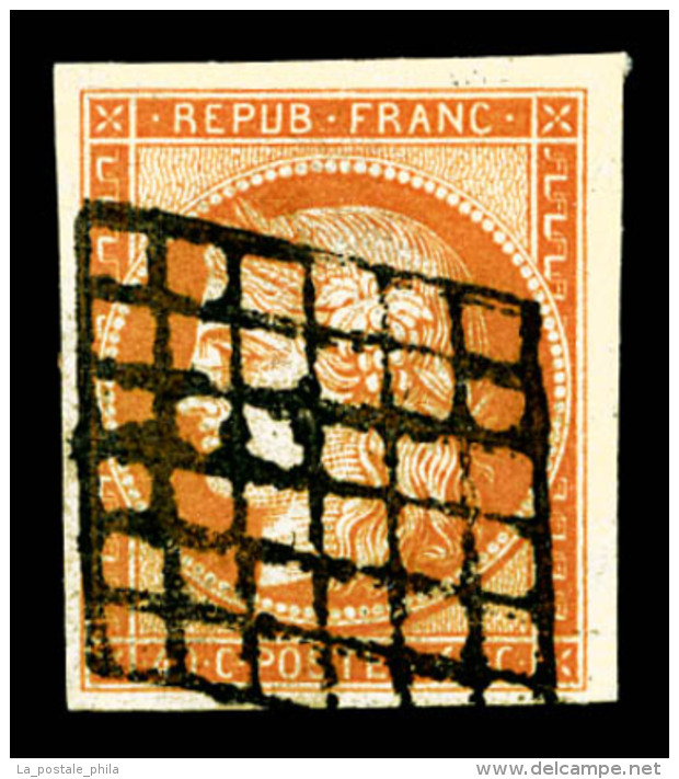 O N°5, 40c Orange Obl Grille, Belles Marges, TB (signé Calves/certificat)    Qualité : O    Cote... - 1849-1850 Cérès